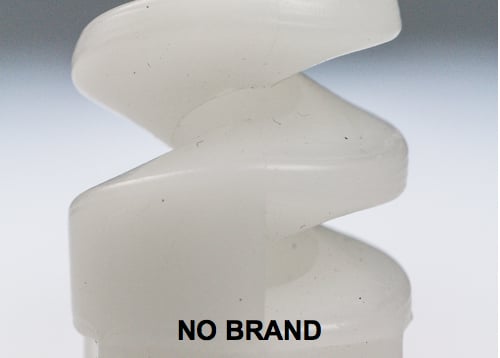 Non-branded conventional nozzles are made from recycled materials.