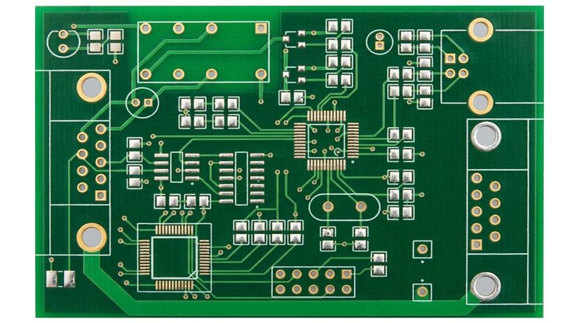 Traditional PCB board close-up