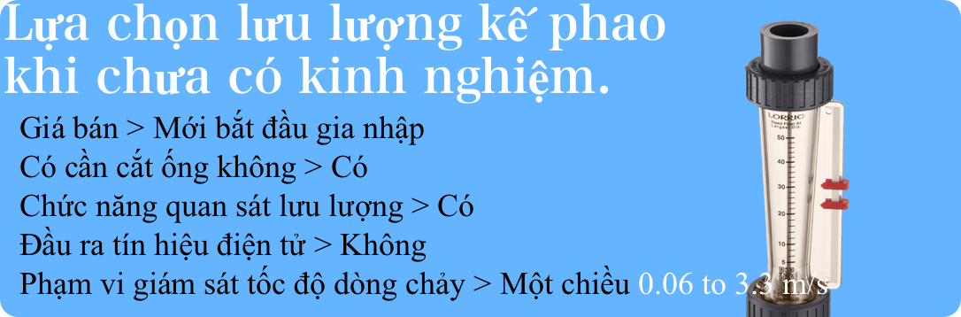 Lấy ví dụ về ba loại lưu lượng kế phổ biến nhất trên thị trường: lưu lượng kế dạng diện tích (lưu lượng kế dạng phao), lưu lượng kế siêu âm, lưu lượng kế bánh xe lưới.