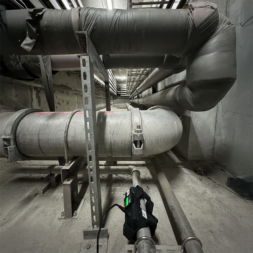 Flowmeter in utility tunnel