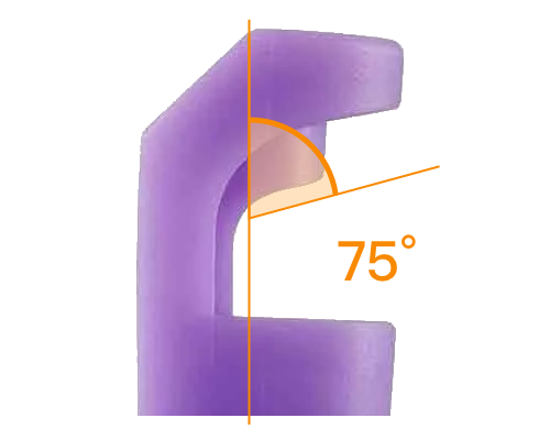75-degree angle spraying