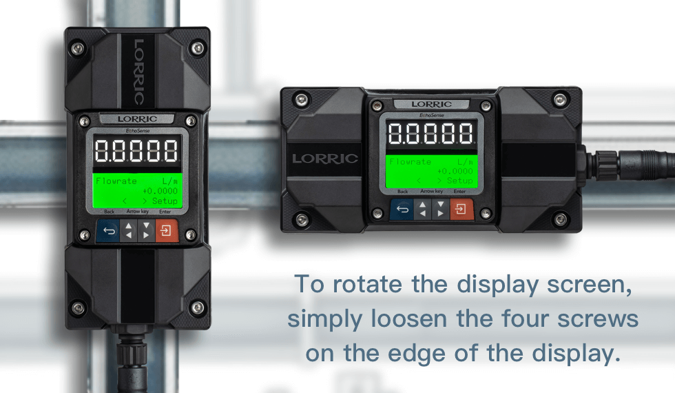EchoSense display screen can be switched based on whether the pipe is vertical or horizontal