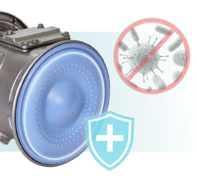 One-Piece Molded Diaphragm to Prevent Bacterial Growth