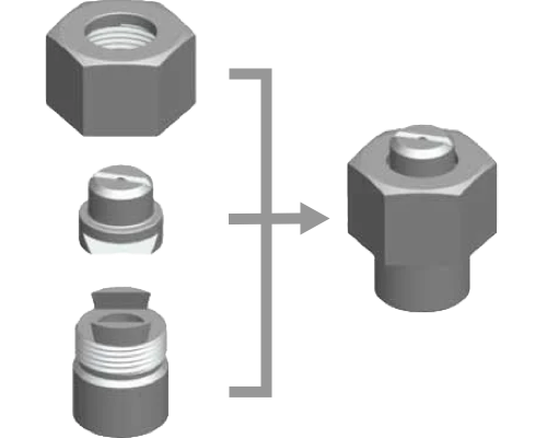 Three-piece structure designed