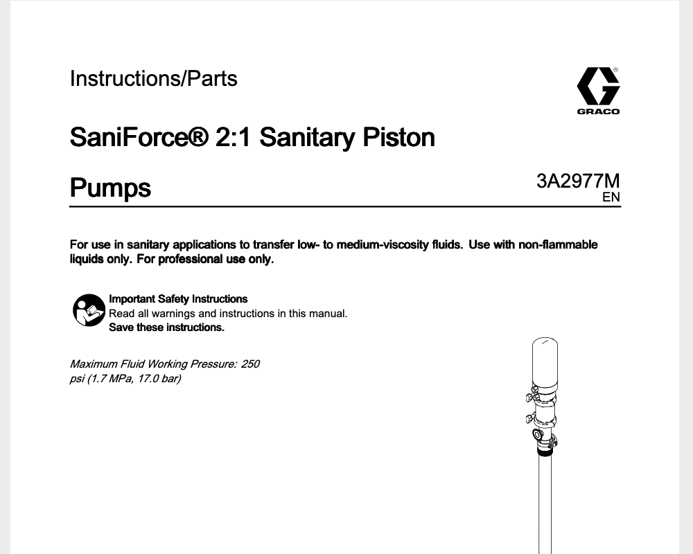 2 : 1 Piston Pump